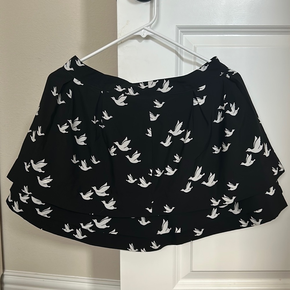 bird print skirt